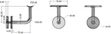 Handrail Bracket- Glass - Continuous - 1 1/2" (38.1mm)